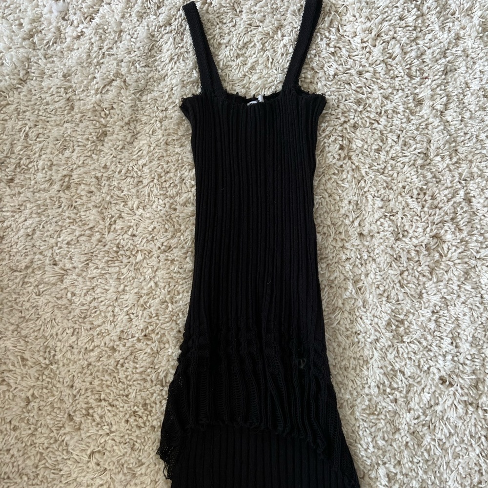 MaisonCléo Chloe Black Organic Cotton Knitted Dress